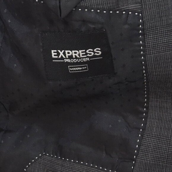 Express Producer Blazer 42R 94% Wool Charcoal Gray Modern Business Minimalist - Picture 5 of 8